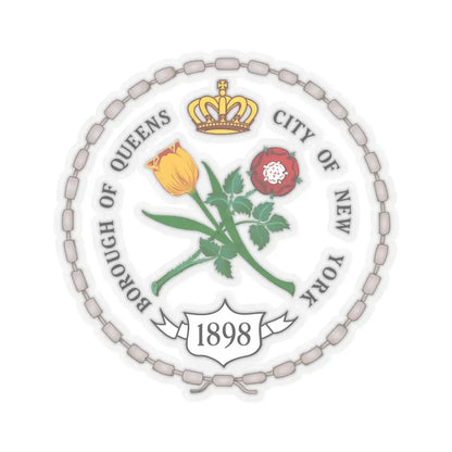 Seal of Borough of Queens (United States) STICKER Vinyl Kiss-Cut Decal 6 Inch Transparent - The Sticker Space