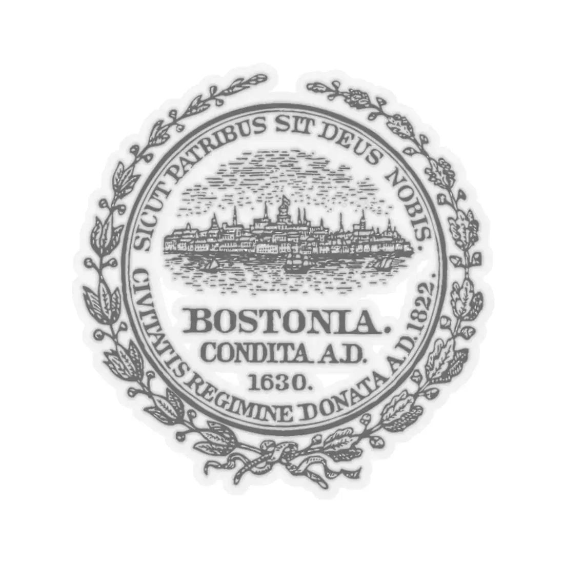 Seal of Boston Massachusetts (United States) STICKER Vinyl Kiss-Cut Decal 2 Inch Transparent - The Sticker Space