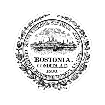 Seal of Boston Massachusetts (United States) STICKER Vinyl Kiss-Cut Decal 4 Inch White - The Sticker Space