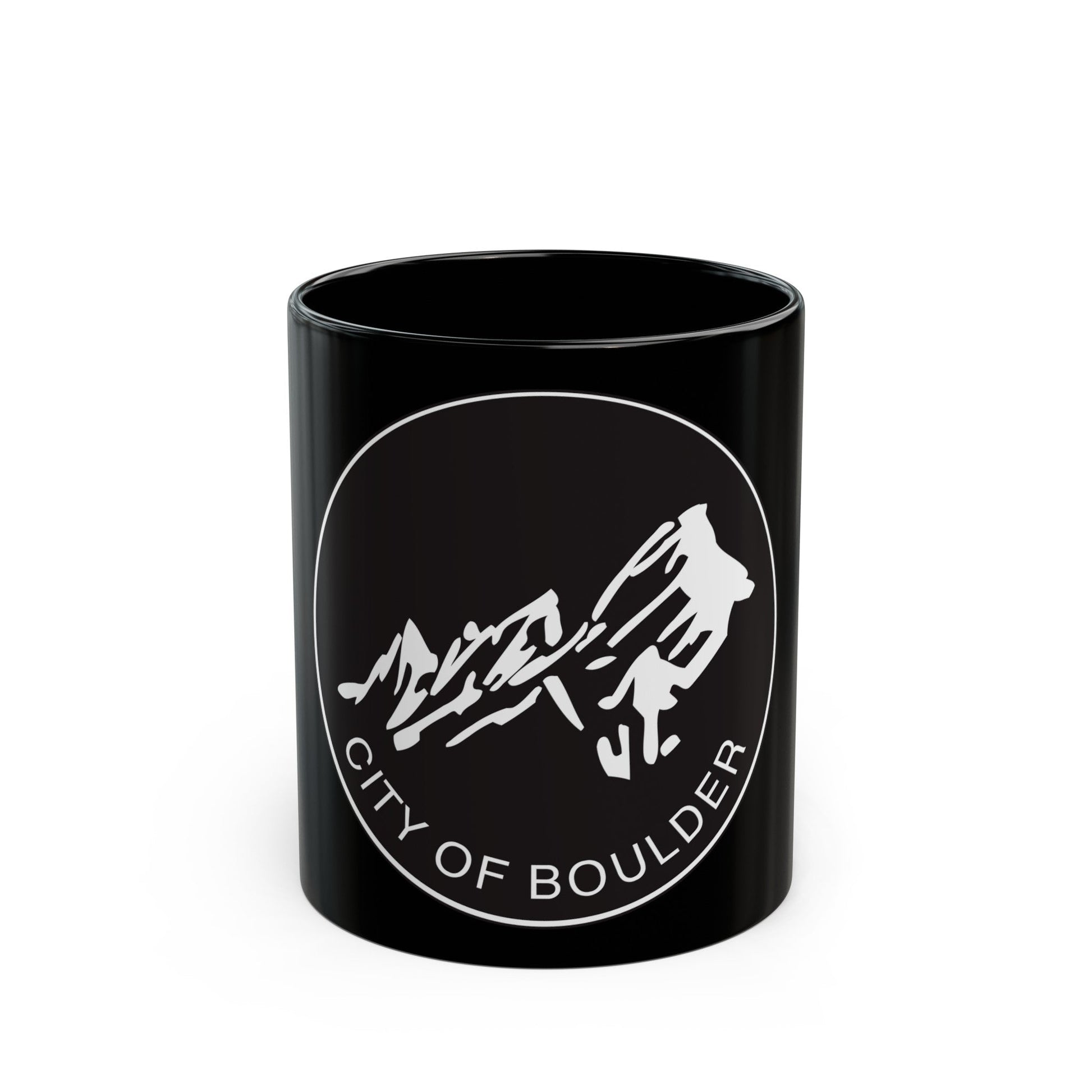 Seal of Boulder Colorado - Black Coffee Mug-11oz-The Sticker Space