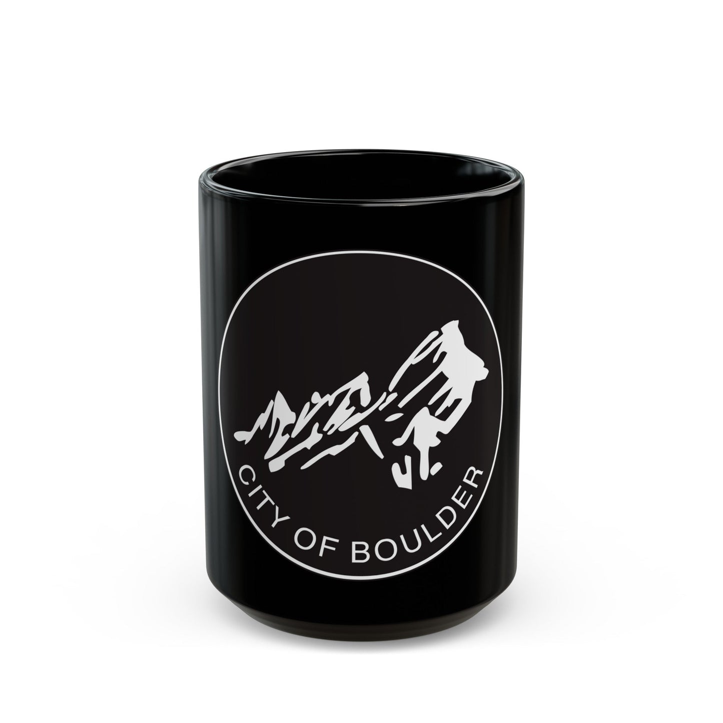 Seal of Boulder Colorado - Black Coffee Mug-15oz-The Sticker Space