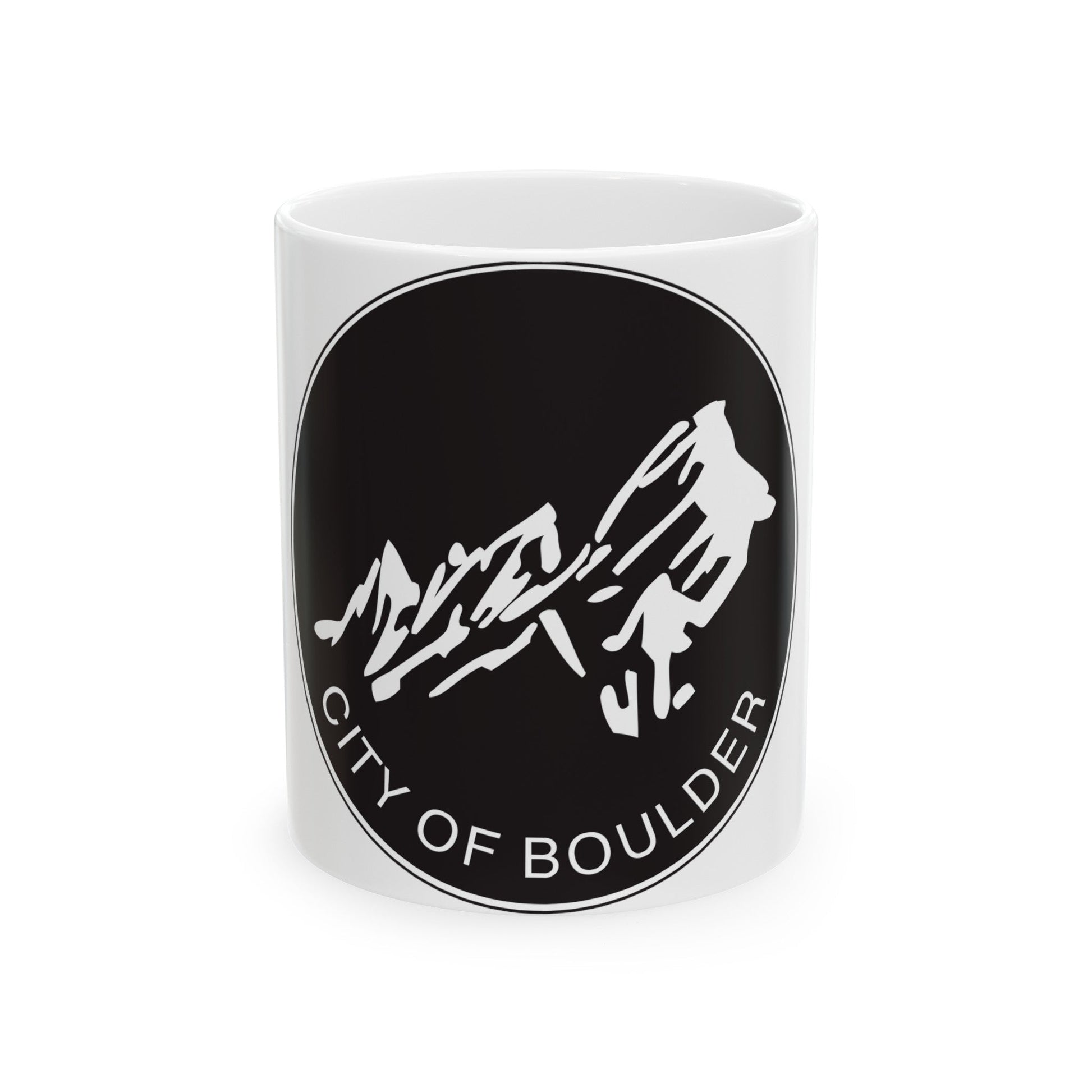 Seal of Boulder Colorado - White Coffee Mug-11oz-The Sticker Space