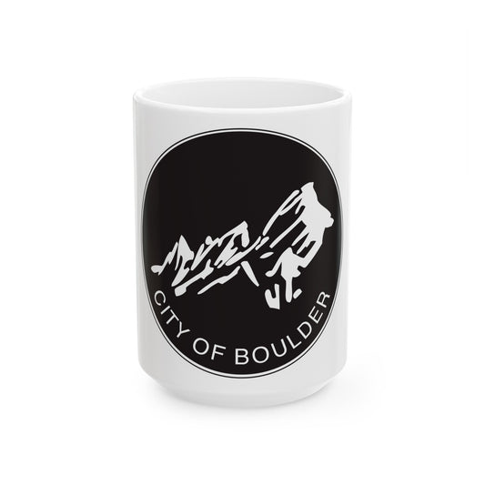 Seal of Boulder Colorado - White Coffee Mug-15oz-The Sticker Space