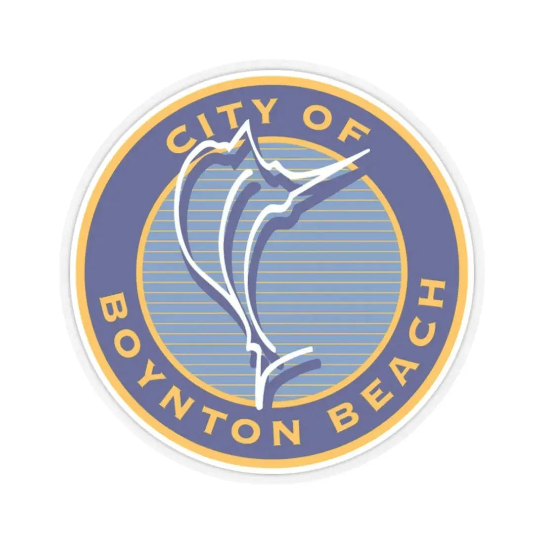 Seal of Boynton Beach Florida (United States) STICKER Vinyl Kiss-Cut Decal 2 Inch Transparent - The Sticker Space