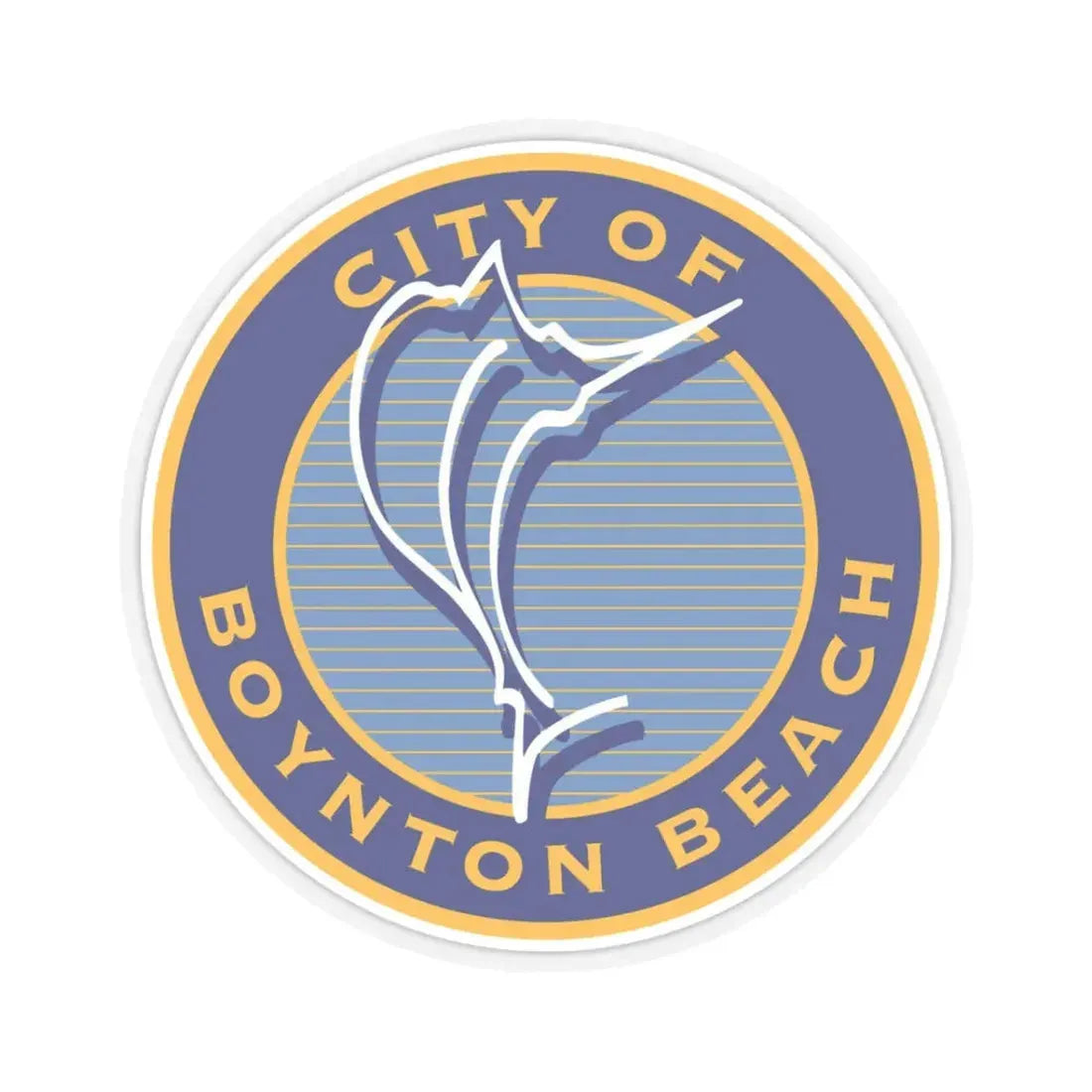 Seal of Boynton Beach Florida (United States) STICKER Vinyl Kiss-Cut Decal 3 Inch Transparent - The Sticker Space