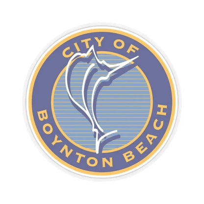 Seal of Boynton Beach Florida (United States) STICKER Vinyl Kiss-Cut Decal 3 Inch Transparent - The Sticker Space