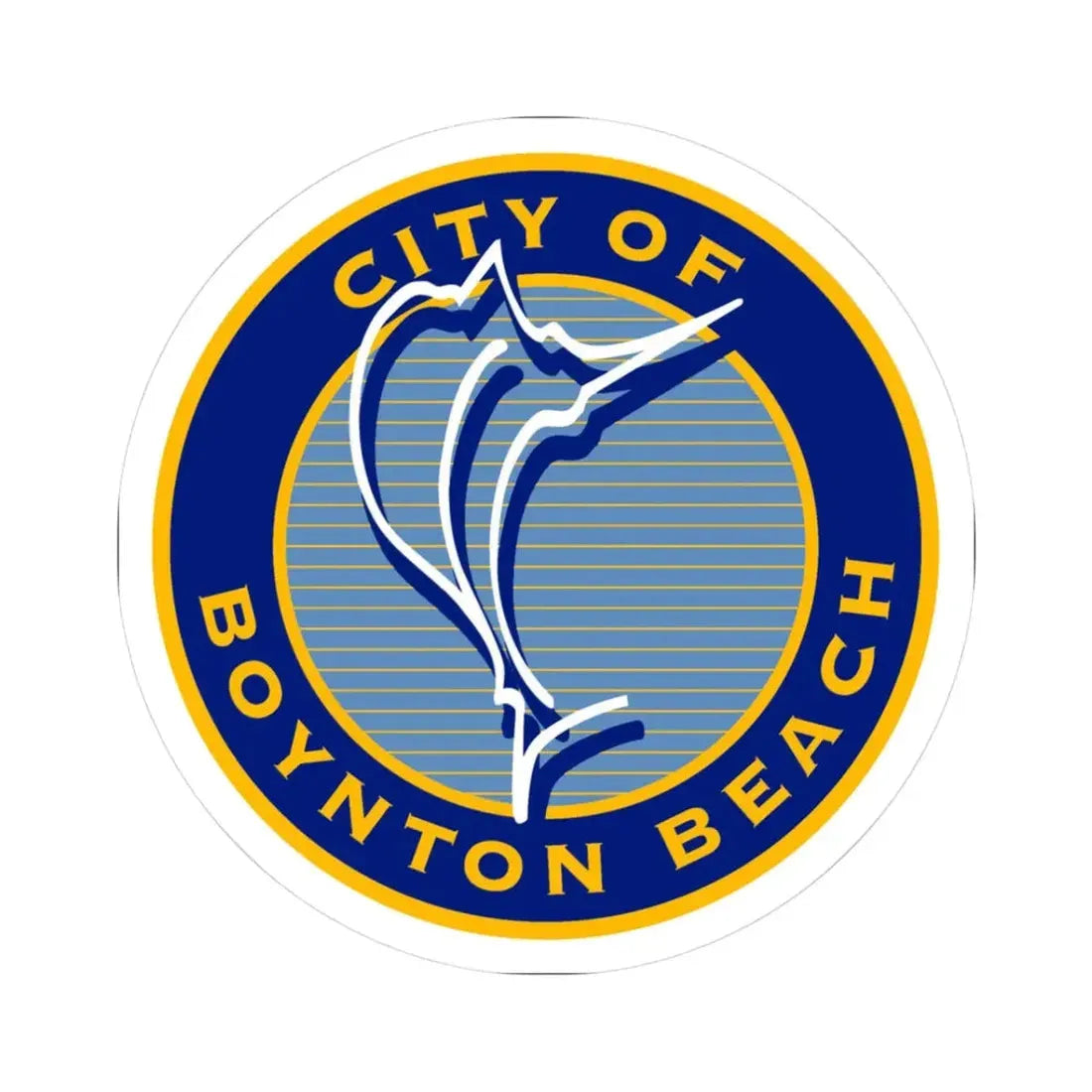 Seal of Boynton Beach Florida (United States) STICKER Vinyl Kiss-Cut Decal 3 Inch White - The Sticker Space