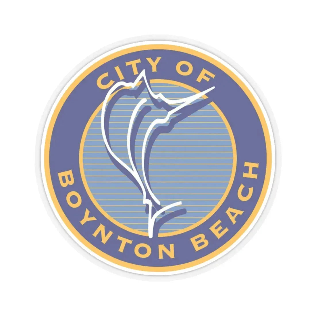 Seal of Boynton Beach Florida (United States) STICKER Vinyl Kiss-Cut Decal 4 Inch Transparent - The Sticker Space
