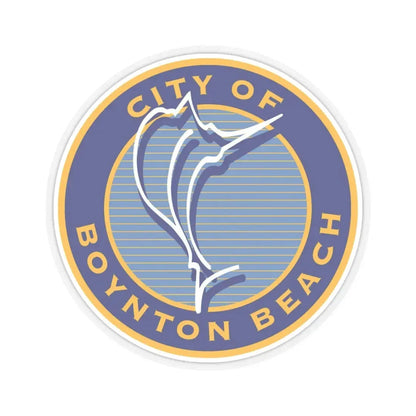 Seal of Boynton Beach Florida (United States) STICKER Vinyl Kiss-Cut Decal 4 Inch Transparent - The Sticker Space