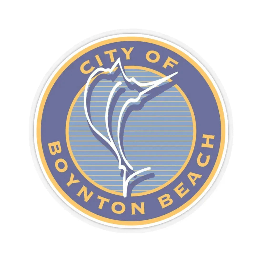 Seal of Boynton Beach Florida (United States) STICKER Vinyl Kiss-Cut Decal 6 Inch Transparent - The Sticker Space