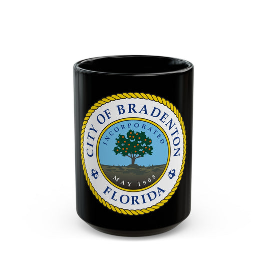 Seal of Bradenton Florida - Black Coffee Mug-15oz-The Sticker Space