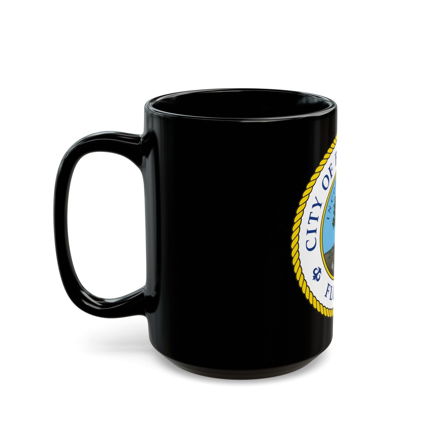 Seal of Bradenton Florida - Black Coffee Mug-The Sticker Space