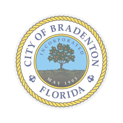 Seal of Bradenton Florida - STICKER Vinyl Kiss-Cut Decal 2 Inch Transparent - The Sticker Space