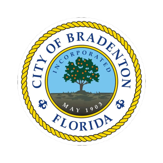 Seal of Bradenton Florida - STICKER Vinyl Kiss-Cut Decal 2 Inch White - The Sticker Space