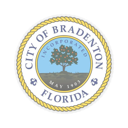 Seal of Bradenton Florida - STICKER Vinyl Kiss-Cut Decal 3 Inch Transparent - The Sticker Space