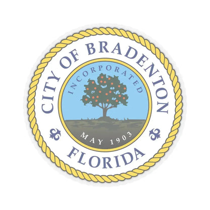 Seal of Bradenton Florida - STICKER Vinyl Kiss-Cut Decal 4 Inch Transparent - The Sticker Space