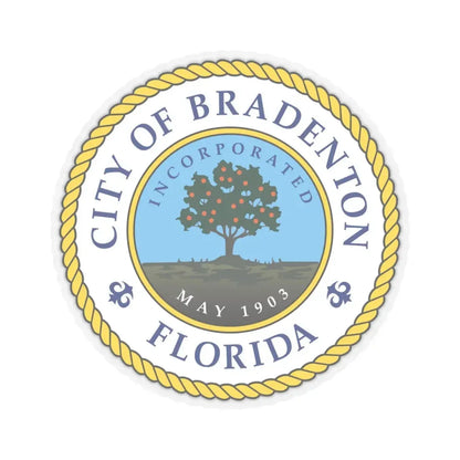 Seal of Bradenton Florida - STICKER Vinyl Kiss-Cut Decal 6 Inch Transparent - The Sticker Space