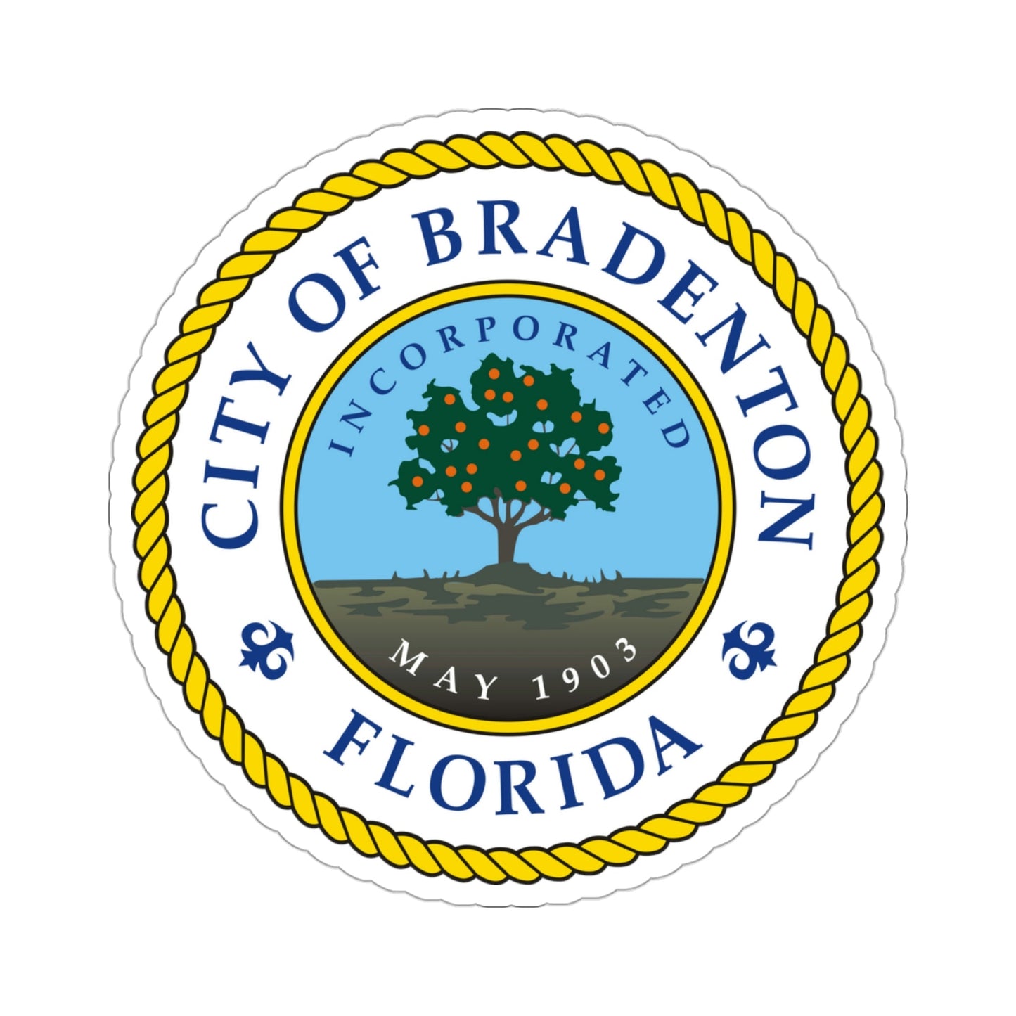 Seal of Bradenton Florida USA STICKER Vinyl Die-Cut Decal-3 Inch-The Sticker Space