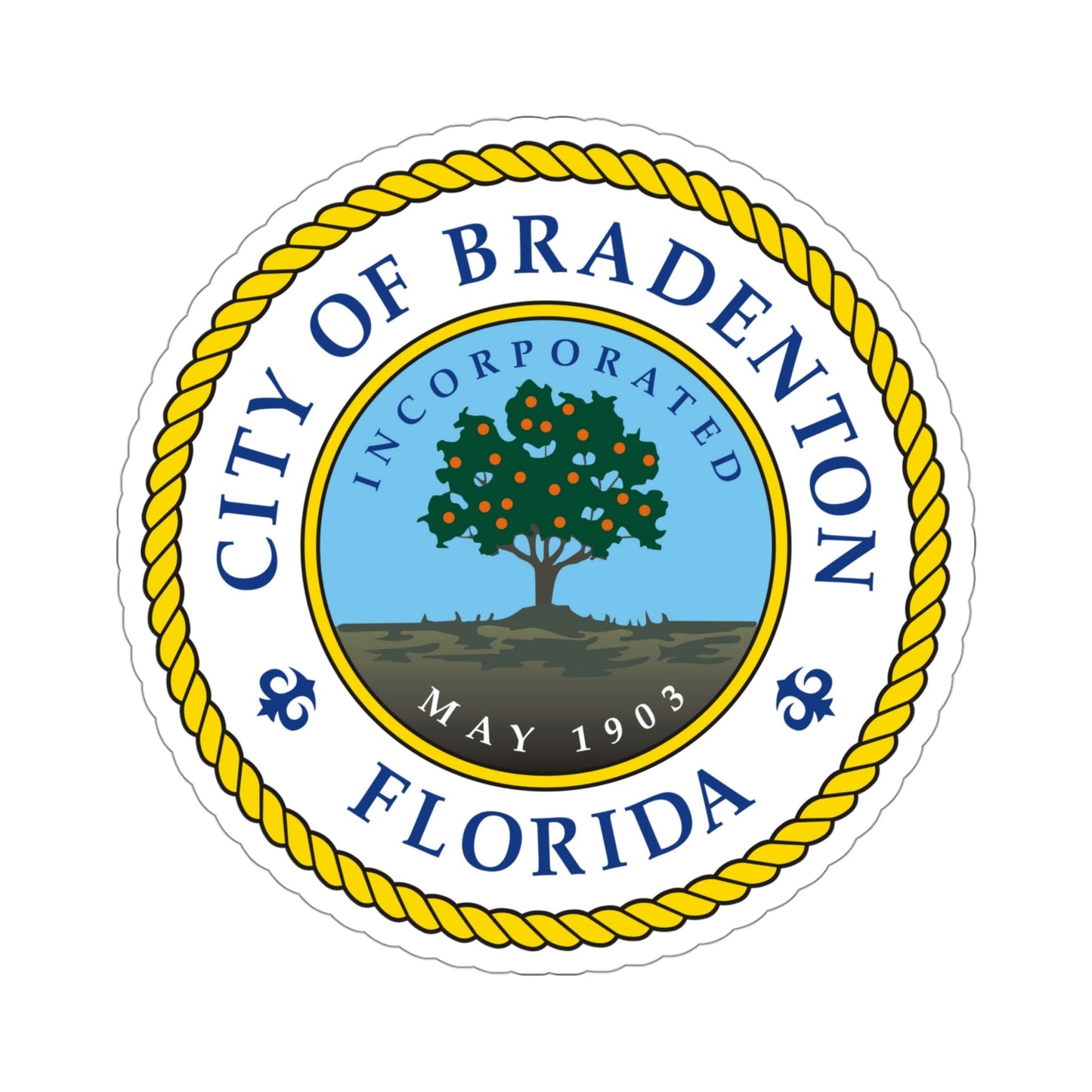 Seal of Bradenton Florida USA STICKER Vinyl Die-Cut Decal-4 Inch-The Sticker Space