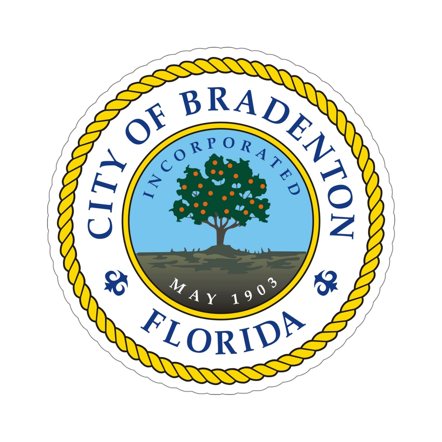 Seal of Bradenton Florida USA STICKER Vinyl Die-Cut Decal-6 Inch-The Sticker Space