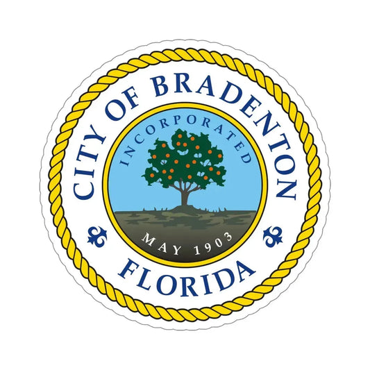 Seal of Bradenton Florida USA STICKER Vinyl Die-Cut Decal 6 Inch - The Sticker Space