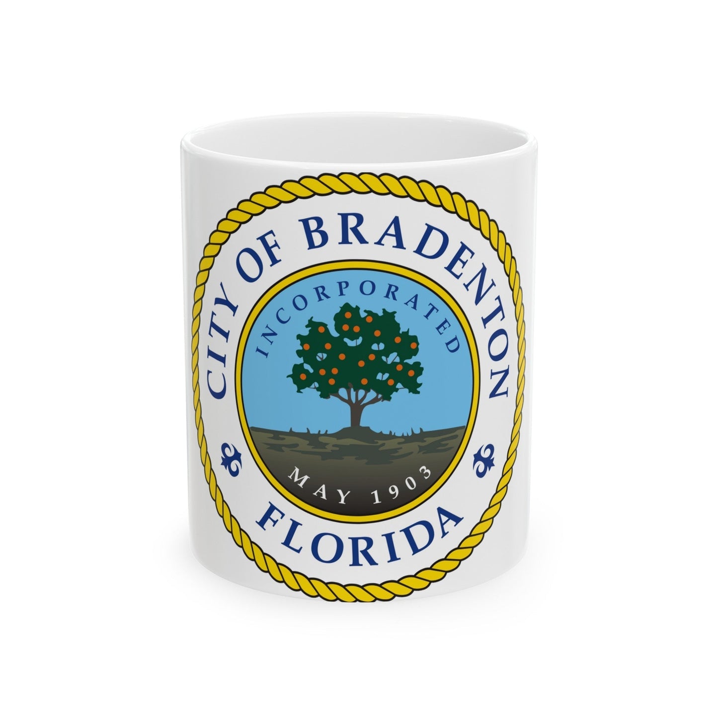 Seal of Bradenton Florida - White Coffee Mug-11oz-The Sticker Space