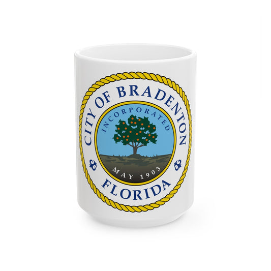 Seal of Bradenton Florida - White Coffee Mug-15oz-The Sticker Space