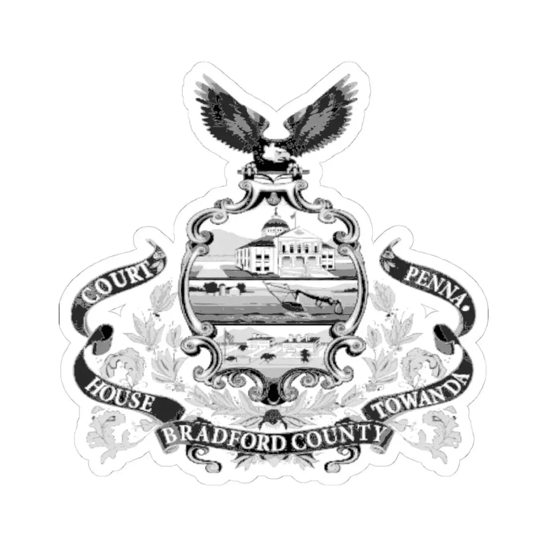 Seal of Bradford County Pennsylvania (United States) STICKER Vinyl Kiss-Cut Decal 4 Inch White - The Sticker Space