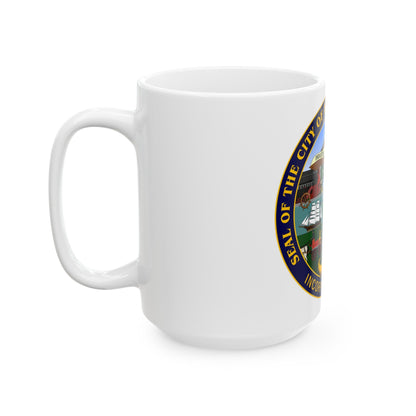 Seal of Bridgeport Connecticut - White Coffee Mug-The Sticker Space