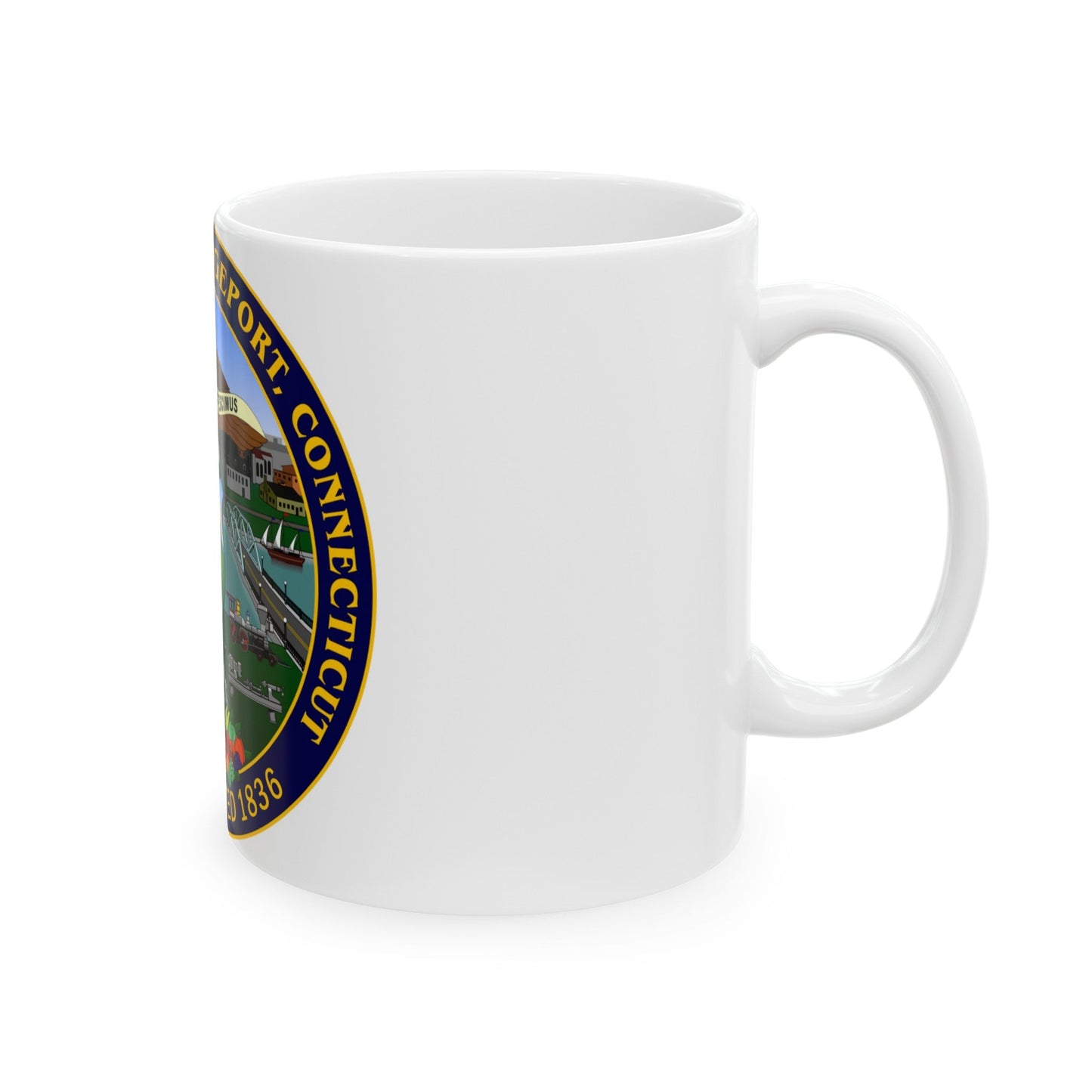 Seal of Bridgeport Connecticut - White Coffee Mug-The Sticker Space