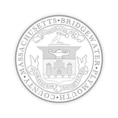 Seal of Bridgewater Massachusetts (United States) STICKER Vinyl Kiss-Cut Decal 3 Inch Transparent - The Sticker Space