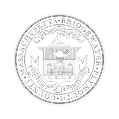 Seal of Bridgewater Massachusetts (United States) STICKER Vinyl Kiss-Cut Decal 4 Inch Transparent - The Sticker Space