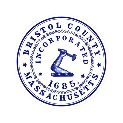 Seal of Bristol County Massachusetts (United States) STICKER Vinyl Kiss-Cut Decal 2 Inch White - The Sticker Space