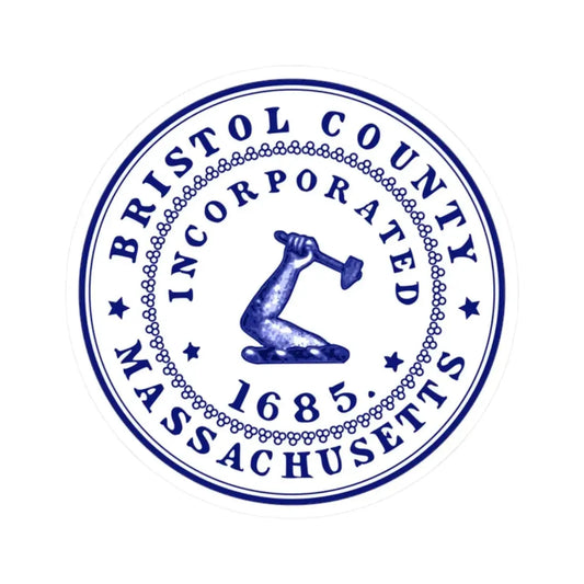 Seal of Bristol County Massachusetts (United States) STICKER Vinyl Kiss-Cut Decal 2 Inch White - The Sticker Space