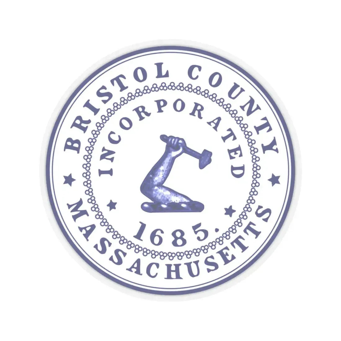 Seal of Bristol County Massachusetts (United States) STICKER Vinyl Kiss-Cut Decal 3 Inch Transparent - The Sticker Space