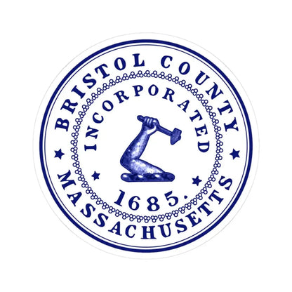 Seal of Bristol County Massachusetts (United States) STICKER Vinyl Kiss-Cut Decal 3 Inch White - The Sticker Space