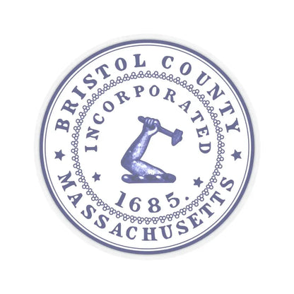 Seal of Bristol County Massachusetts (United States) STICKER Vinyl Kiss-Cut Decal 4 Inch Transparent - The Sticker Space