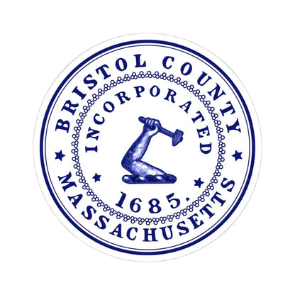 Seal of Bristol County Massachusetts (United States) STICKER Vinyl Kiss-Cut Decal 4 Inch White - The Sticker Space