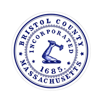 Seal of Bristol County Massachusetts (United States) STICKER Vinyl Kiss-Cut Decal 6 Inch White - The Sticker Space