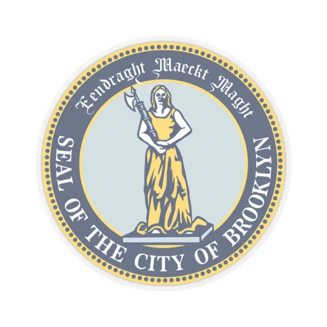 Seal of Brooklyn New York - STICKER Vinyl Kiss-Cut Decal 2 Inch Transparent - The Sticker Space