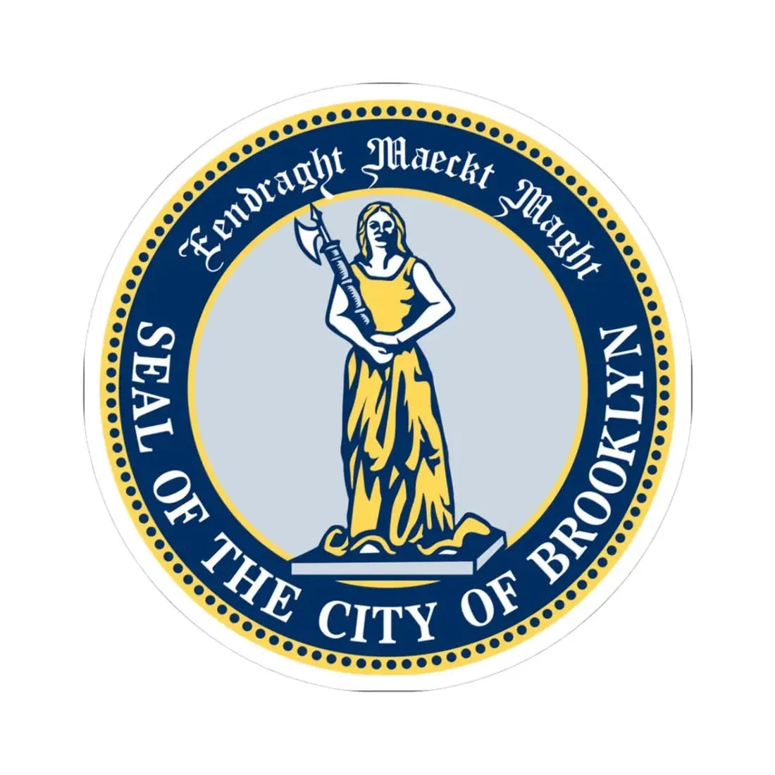 Seal of Brooklyn New York - STICKER Vinyl Kiss-Cut Decal 3 Inch White - The Sticker Space
