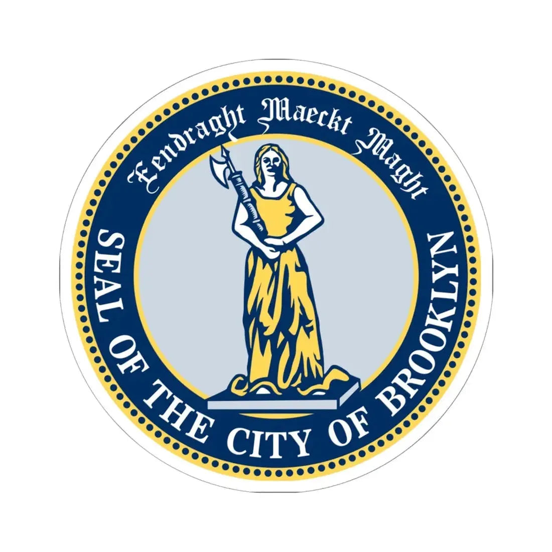 Seal of Brooklyn New York - STICKER Vinyl Kiss-Cut Decal 6 Inch White - The Sticker Space