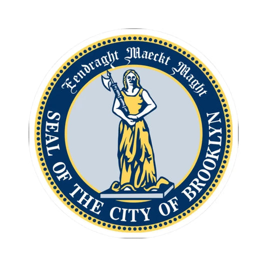 Seal of Brooklyn New York (United States) STICKER Vinyl Kiss-Cut Decal 2 Inch White - The Sticker Space