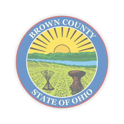 Seal of Brown County Ohio (United States) STICKER Vinyl Kiss-Cut Decal 4 Inch Transparent - The Sticker Space