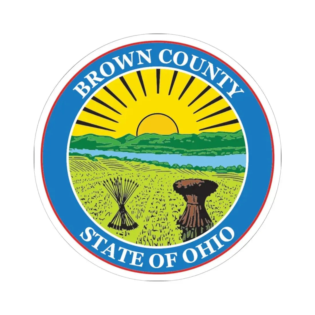 Seal of Brown County Ohio (United States) STICKER Vinyl Kiss-Cut Decal 6 Inch White - The Sticker Space