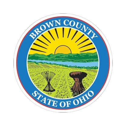 Seal of Brown County Ohio (United States) STICKER Vinyl Kiss-Cut Decal 6 Inch White - The Sticker Space