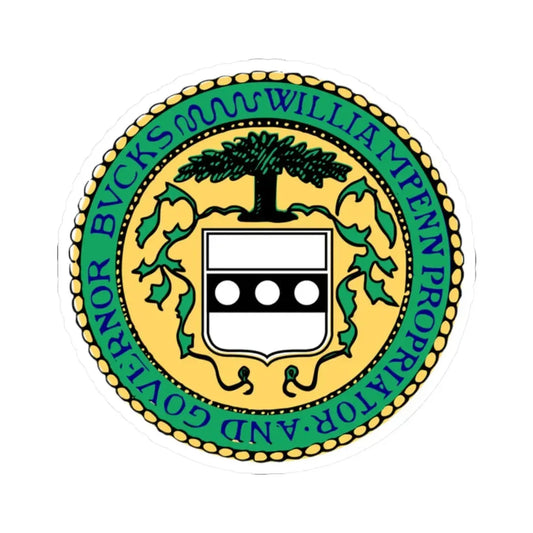 Seal of Bucks County Pennsylvania (United States) STICKER Vinyl Kiss-Cut Decal 2 Inch White - The Sticker Space