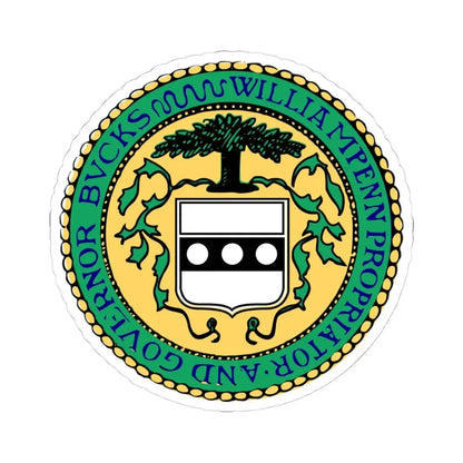 Seal of Bucks County Pennsylvania (United States) STICKER Vinyl Kiss-Cut Decal 4 Inch White - The Sticker Space