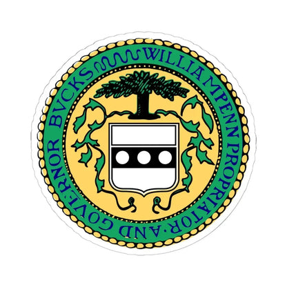 Seal of Bucks County Pennsylvania (United States) STICKER Vinyl Kiss-Cut Decal 6 Inch White - The Sticker Space