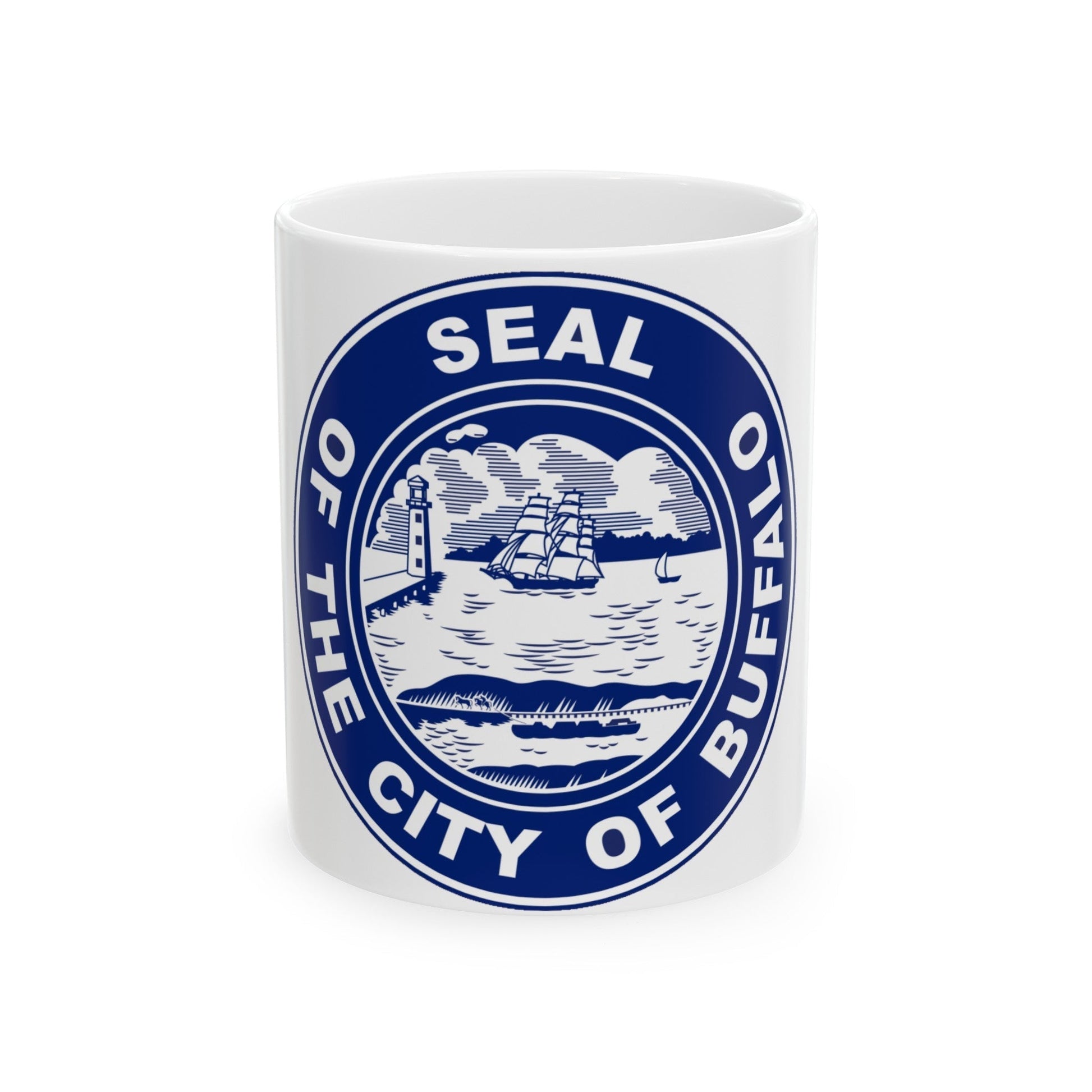 Seal of Buffalo New York - White Coffee Mug-11oz-The Sticker Space